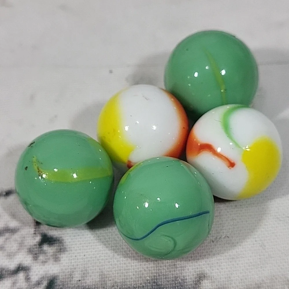 Vintage Marbles Lot Of 33 Glass Swirl Multicolor Classic Game Replacement Pieces